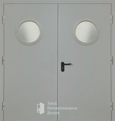 Фото двери «Двупольная с круглым стеклом EI-30» в Ивантеевке