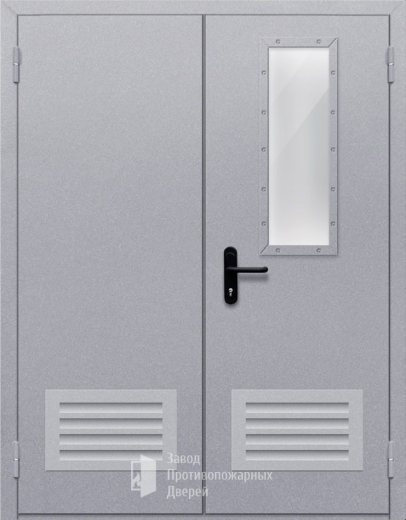 Фото двери «Двупольная со стеклом и решеткой» в Ивантеевке