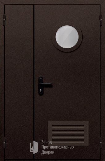 Фото двери «Полуторная с вентиляцией и стеклом №410» в Ивантеевке