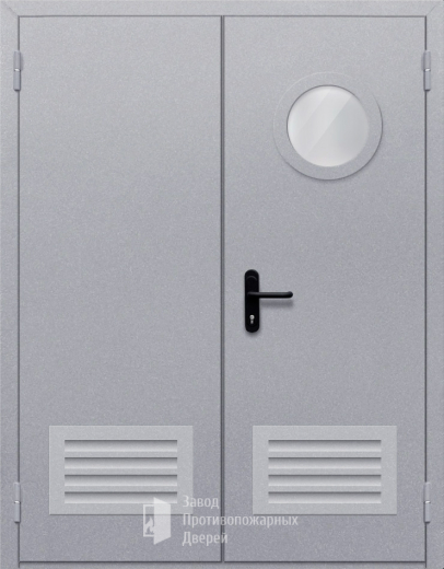 Фото двери «Двупольная с круглым стеклом» в Ивантеевке