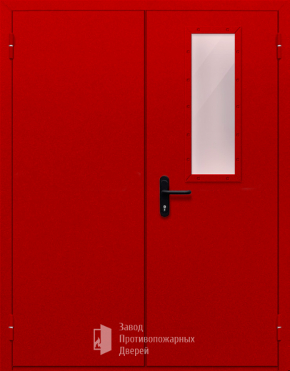 Фото двери «Двупольная со стеклом (красная)» в Ивантеевке